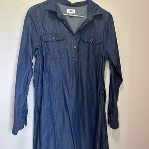 Old Navy Blue Denim Shirt Dress